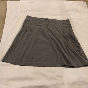 Exofficio Gray A-Line Skirt with Front Pockets